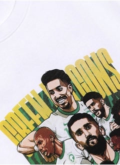 noon 100% Cotton Football World Cup White Printed T-Shirt Team Theme  - Image 3