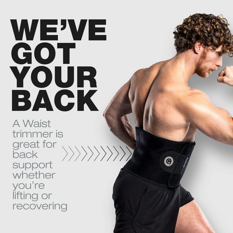 ActiveGear Waist Trimmer Belt for Stomach and Back Lumbar Support, Large: 9" x 46" - Silver - Image 5