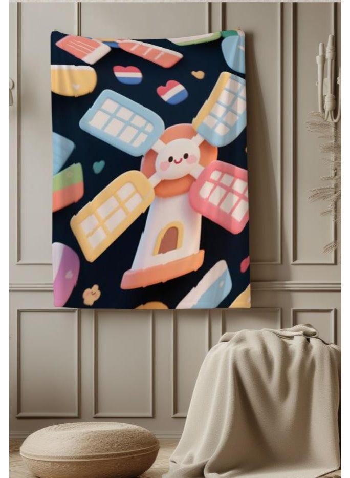 عام بطانية رقيقة من الفانيلا الكرتونية للأطفال والرضع (دافئة ومريحة، ومناسبة للنوم والألعاب) 70 سم * 100 سم - Image 1