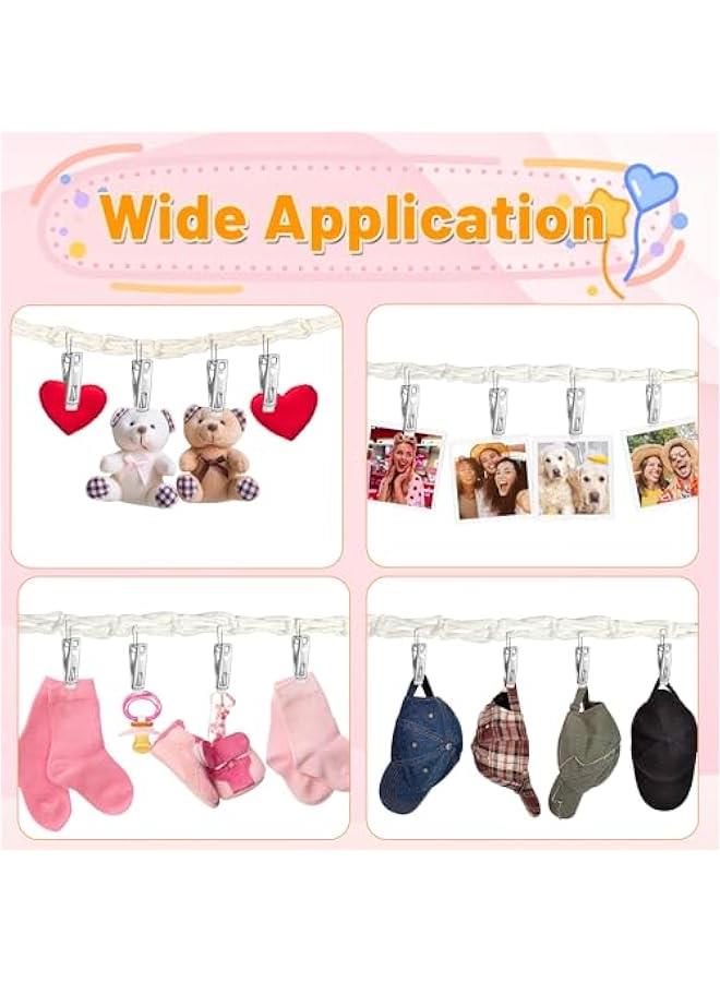Gonice Stuffed Animal Storage Hammock Corner - Hanging Stuffed Animal Holder with 20 PCS Metal Clips, Boho Stuffed Animal Organizer Chain for Hanging Hats Socks Holiday Cards (1pc Beige)  - Image 5