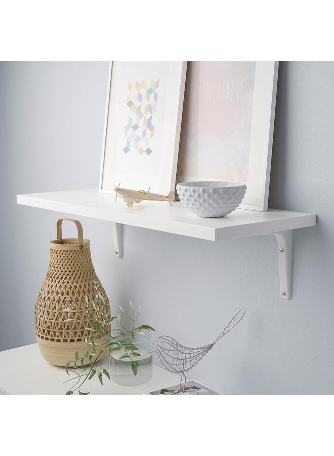 زبون رف مع حامل، أبيض، 80×30 سم - Image 3