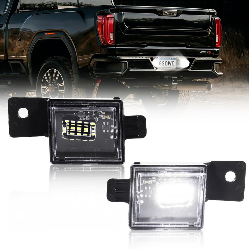 GSOWO LED License Plate Lights for 20142023 Chevy Silverado GMC Sierra 1500 2500HD 3500HD Pickup Truck Led Rear Tag Lamp for 20152022 Colorado20152022 GMC Canyon 6000K White Light 2 Pcs - Image 2