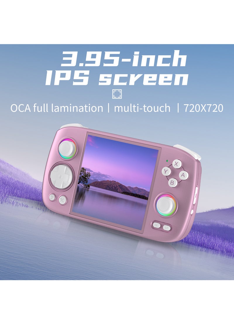 ANBERNIC  - ANBERNIC RG Cube Retro Handheld Game Console 64bit Android 13 Unisoc T820 3.95 Inch IPS Screen Hall Joystick RGB lighting effect (Purple) - Image 1