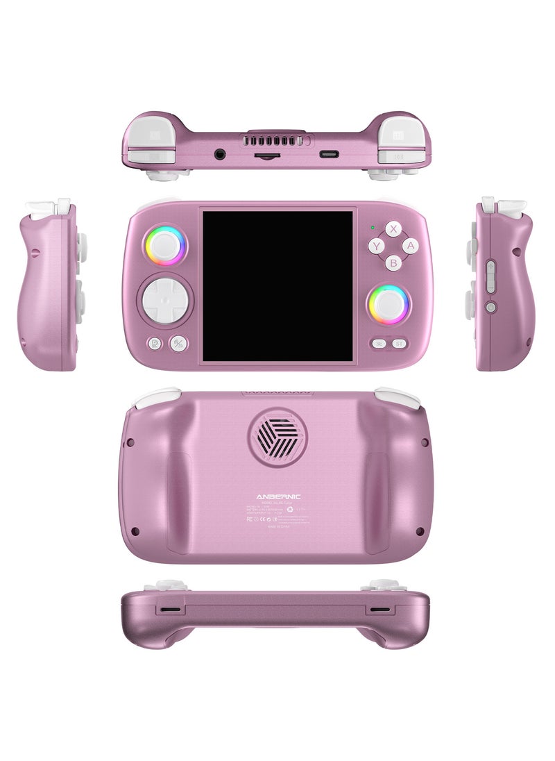 ANBERNIC  - ANBERNIC RG Cube Retro Handheld Game Console 64bit Android 13 Unisoc T820 3.95 Inch IPS Screen Hall Joystick RGB lighting effect (Purple) - Image 1