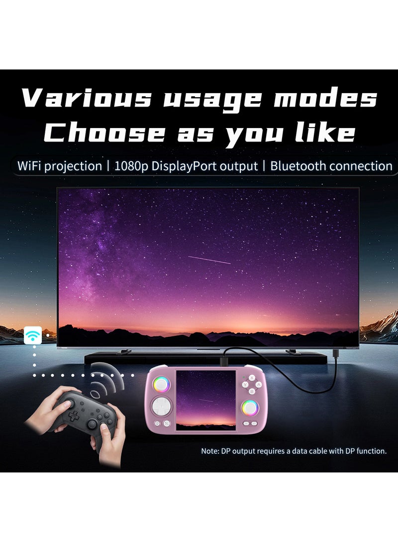 ANBERNIC  - ANBERNIC RG Cube Retro Handheld Game Console 64bit Android 13 Unisoc T820 3.95 Inch IPS Screen Hall Joystick RGB lighting effect (Purple) - Image 1