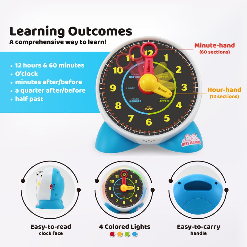 BEST LEARNING Learning Clock - Educational Talking Learn to Tell Time Teaching Toy with Quiz and Music Sleep Mode - Toddlers & Kids Ages 3, 4, 5, 6 Years Old Boy and Girl Birthday Present - Image 5