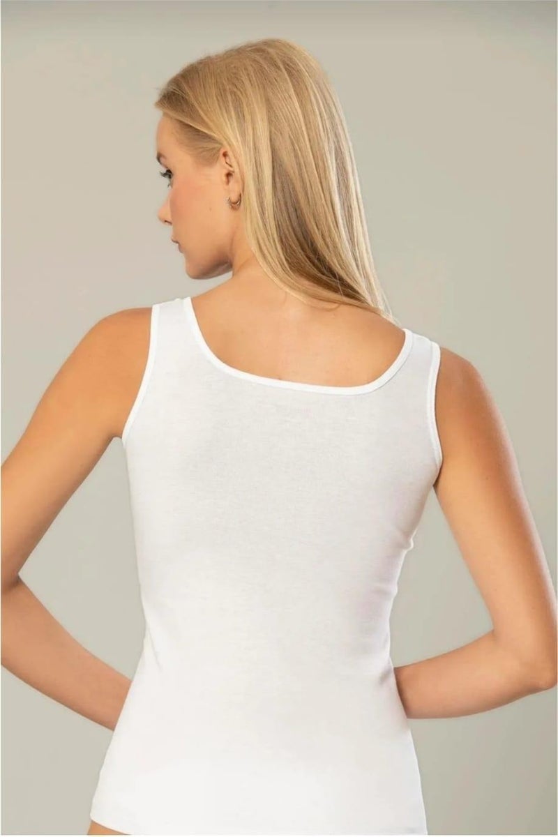 Erdem 2105 Women's Thick Strappy Ribana Undershirt 12 Pieces  - Image 2