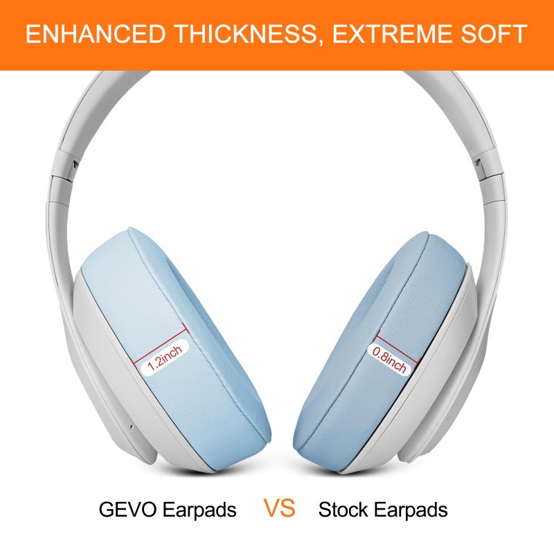 GEVO Ear Pads Replacement for Beats Studio 3 - GEVO Earpad Cushions for Beats Studio 2 3 Wired Wireless - Headphone Cover Parts with Strong Adhesive (Crystal Blue) - Image 4
