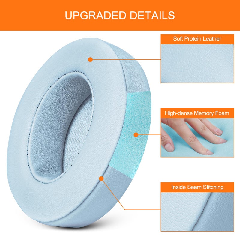 GEVO Ear Pads Replacement for Beats Studio 3 - GEVO Earpad Cushions for Beats Studio 2 3 Wired Wireless - Headphone Cover Parts with Strong Adhesive (Crystal Blue) - Image 3
