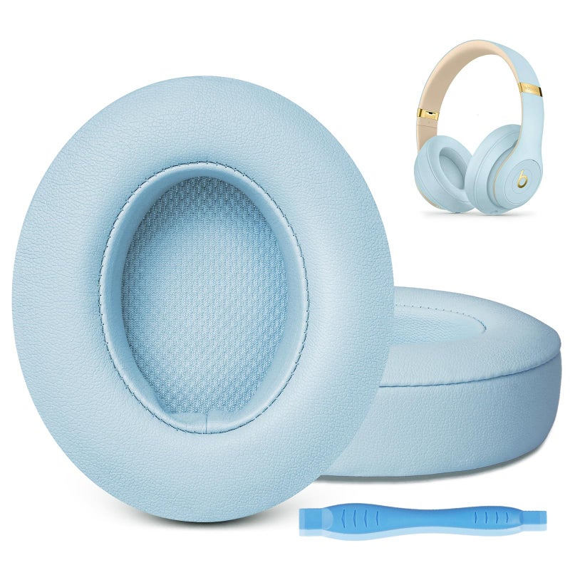 GEVO Ear Pads Replacement for Beats Studio 3 - GEVO Earpad Cushions for Beats Studio 2 3 Wired Wireless - Headphone Cover Parts with Strong Adhesive (Crystal Blue) - Image 1