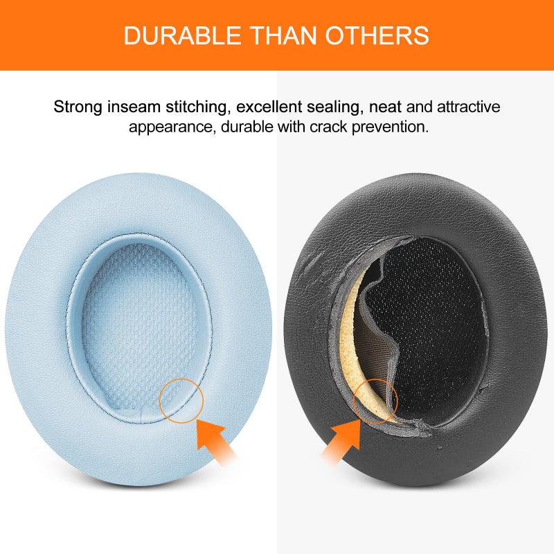 GEVO Ear Pads Replacement for Beats Studio 3 - GEVO Earpad Cushions for Beats Studio 2 3 Wired Wireless - Headphone Cover Parts with Strong Adhesive (Crystal Blue) - Image 5