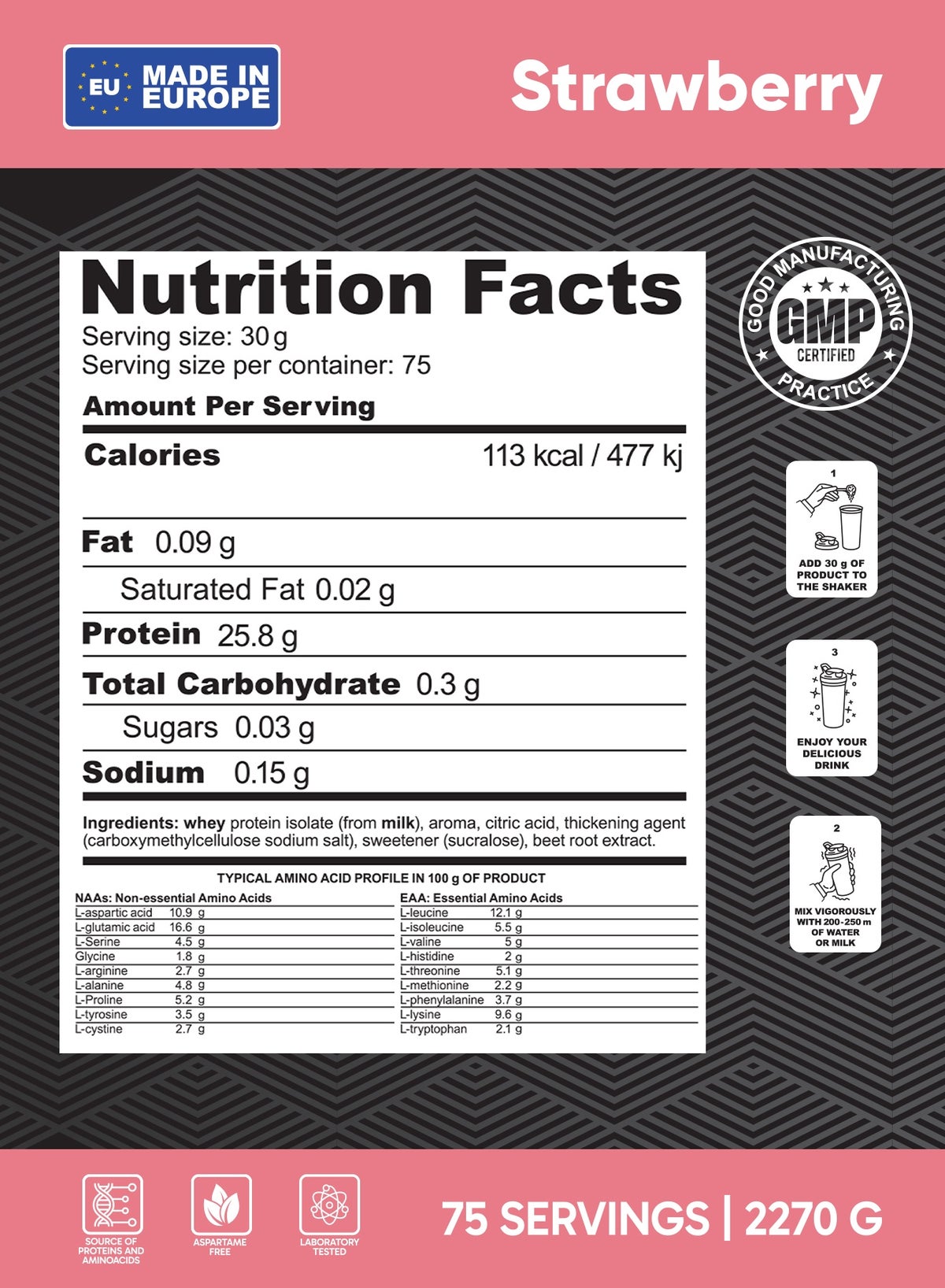 Aid Plus WPC (Whey Protein Concentrate) Strawberry 2270g
