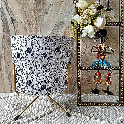 Niyara Colorful Metal Planters Pot for Indoor Plants with Stand Plant Containers Balcony Decoration Size :Large 13 inches Height with Stand (Floral Vine) - Image 2