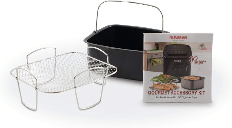 Nuwave PAN  Reversible 6QT BRIO 6 QT Air Fryer Accessories Baking Pan  Rack