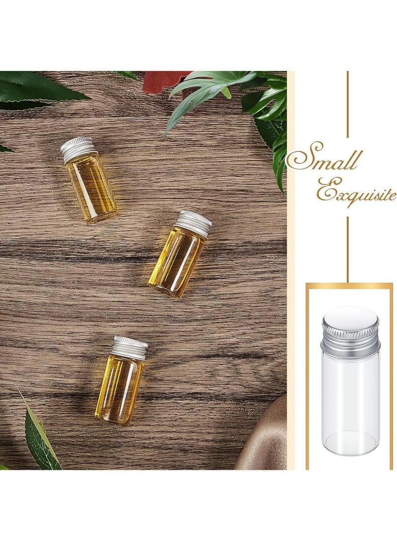 100 قطعة من قوارير زجاجية صغيرة شفافة مزودة بمسامير، برطمانات صغيرة من الألومنيوم مزودة بأغطية، حاويات عينات DIY، لمستحضرات التجميل والكريمات البودرة وديكورات الزفاف، 10 مل - Image 5