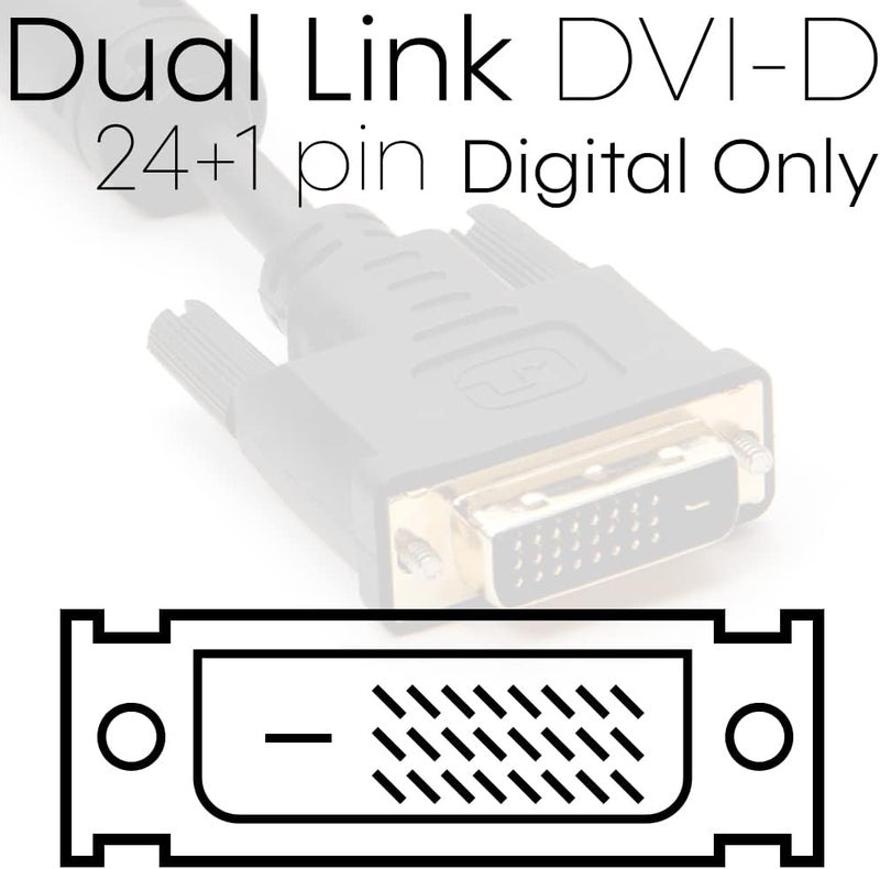 Cmple - DVI Cable 15ft, DVI to DVI Dual Link Monitor Cable Digital (24+1) Male DVI Cable for Gaming PC, Laptop, Projector, DVD, Monitor - Black - Image 3