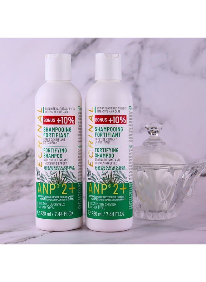 Ecrinal Sulfate-Free Fortifying Shampoo with ANP2+ for Strong, Shiny Hair – Restores Volume, Suppleness, and Resistance to Dull, Weak, and Tired Hair – Ideal for All Hair Types and Hair Loss - Image 3