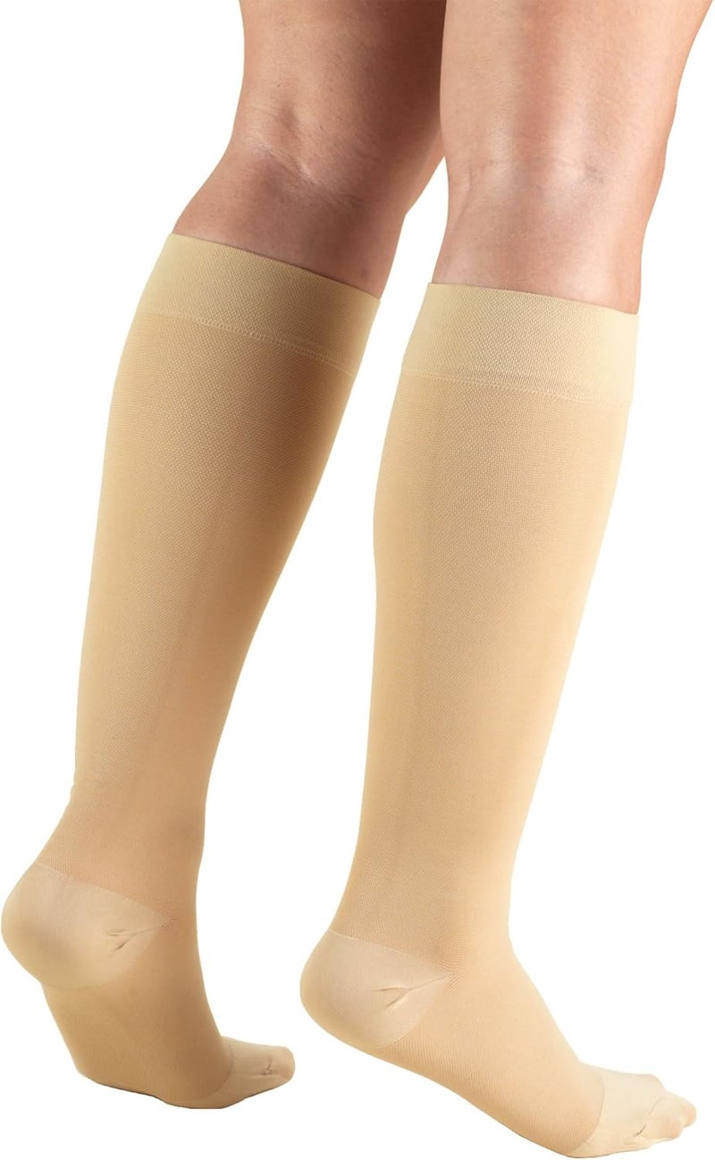 Truform 20-30 mmHg Compression Stockings for Men and Women, Knee High Length, Closed Toe, Beige, Medium - Image 2