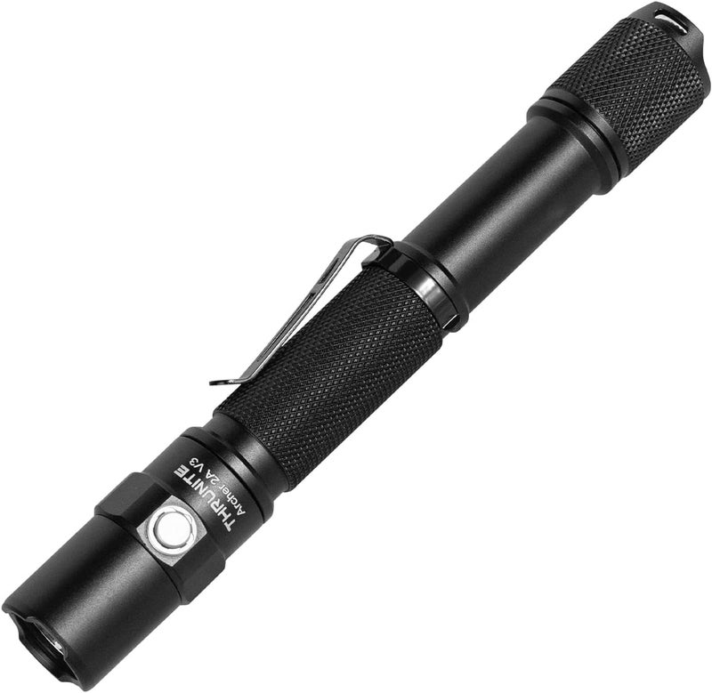 ThruNite LED Flashlight Neutral White, Archer 2A V3 450 Lumens Portable EDC AA Flashlight with Lanyard, IPX8 Water-Resistant Dual Switch Outdoor Light for Hiking, Camping, Everyday Use - Black NW - Image 1