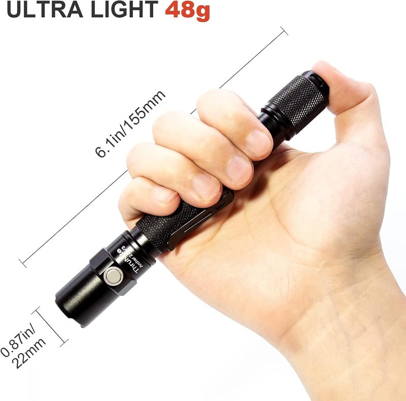 ThruNite LED Flashlight Neutral White, Archer 2A V3 450 Lumens Portable EDC AA Flashlight with Lanyard, IPX8 Water-Resistant Dual Switch Outdoor Light for Hiking, Camping, Everyday Use - Black NW - Image 2