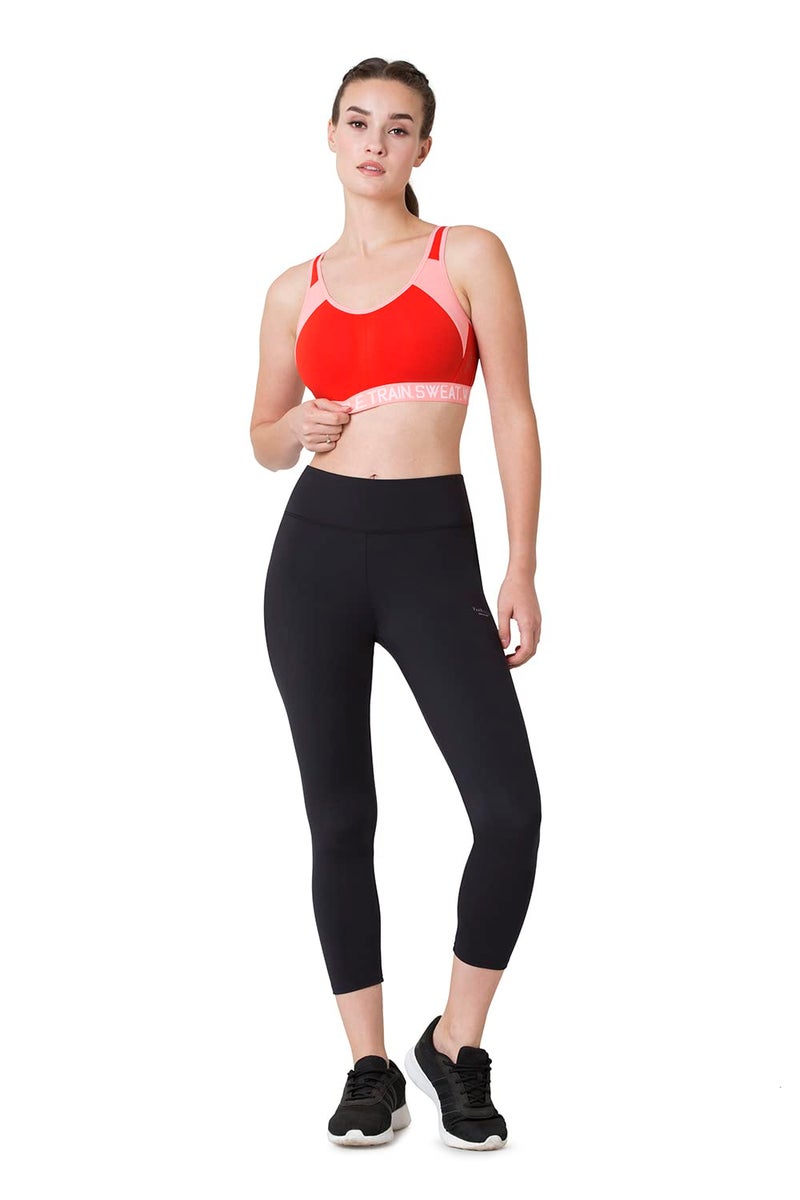 Van Heusen Proactive Women Sports Bra - Cotton Elastane - Anti Bacterial, Wireless, Non Padded, Full Coverage Tomato Red - Image 4