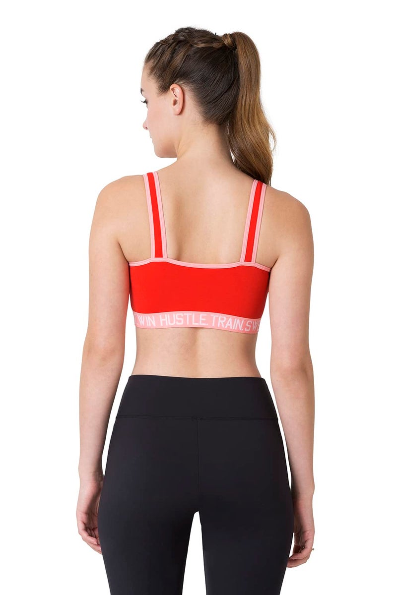 Van Heusen Proactive Women Sports Bra - Cotton Elastane - Anti Bacterial, Wireless, Non Padded, Full Coverage Tomato Red - Image 2