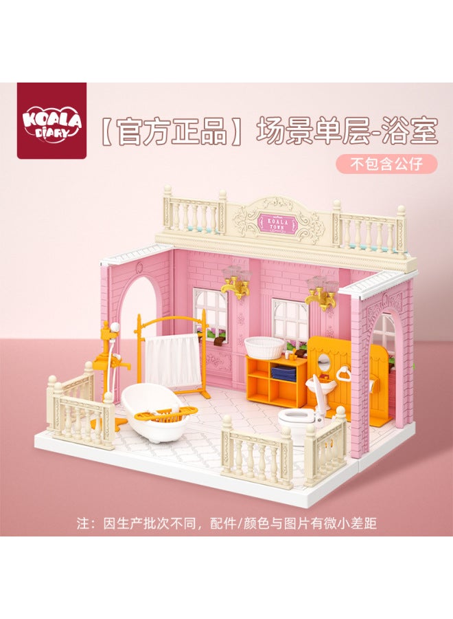 KOALA DIARY Bathroom Kitchen Bedroom Dresser Kitchenware Princess Doll House Girls Play House Scene Toys - Image 1