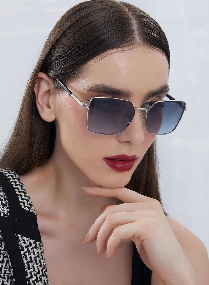 صوص هاوت نظارة شمسية بإطار مستطيل كامل الحواف مع حماية من الأشعة الشمسية للنساء - Image 4