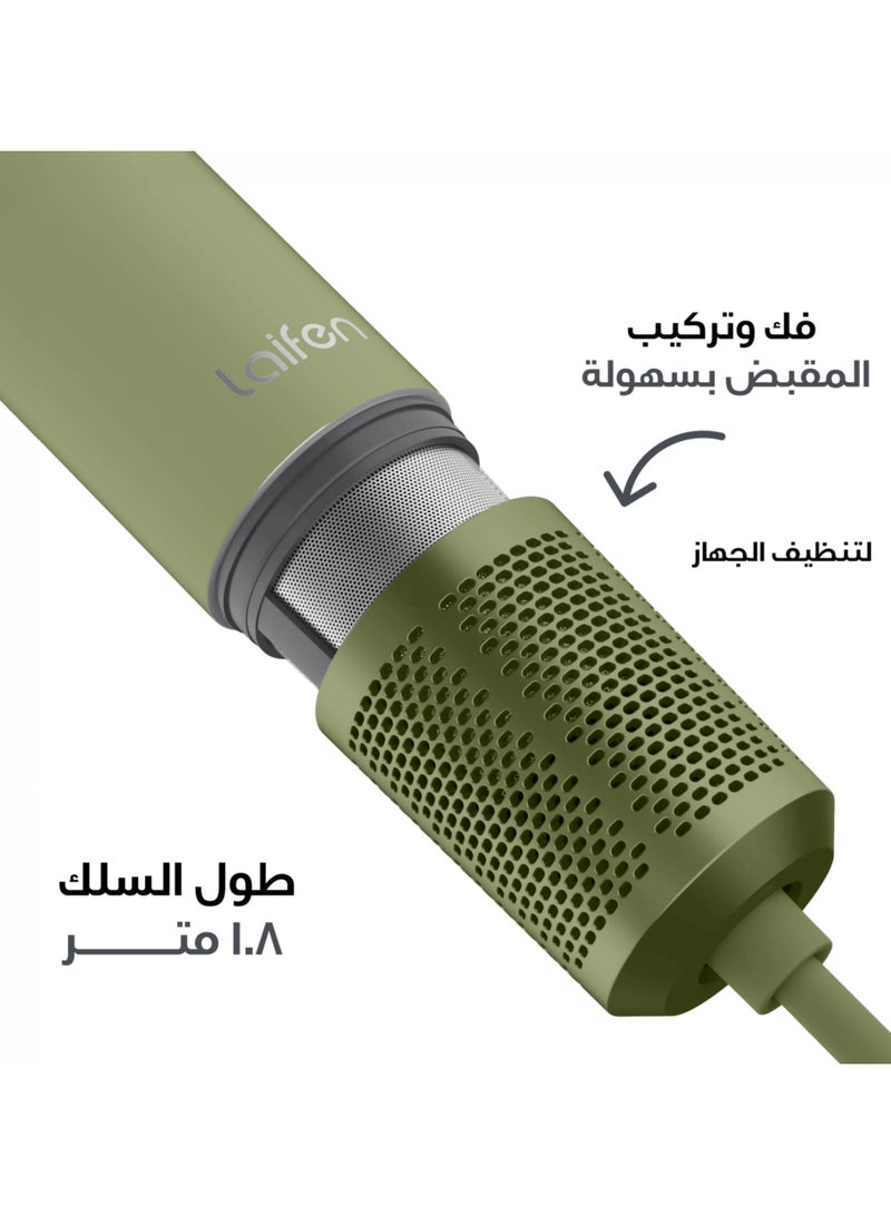 لايفن ميني مجفف شعر عالي السرعة أيوني - اخضر  | الأكثر مبيعًا عالميًا، والأول عالميًا | خفيف الوزن، منخفض الضوضاء، صغير الحجم، مزود بفوهة مغناطيسية وحقيبة سفر - للمنزل والسفر - Image 3