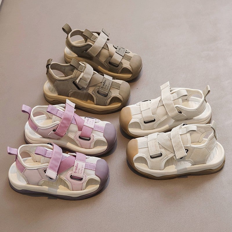 Children'S Shoes Trendy Boys' Closed-Toe Anti-Kick Hollow Single-Frame Shoes 2025 Girls' Comfortable Student Sandals - Image 2