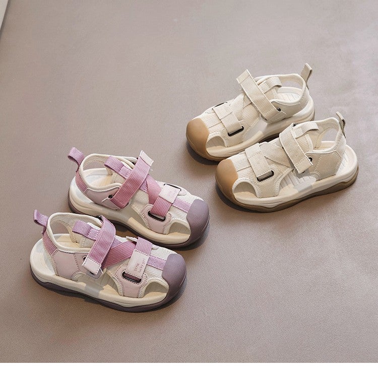 Children'S Shoes Trendy Boys' Closed-Toe Anti-Kick Hollow Single-Frame Shoes 2025 Girls' Comfortable Student Sandals - Image 4
