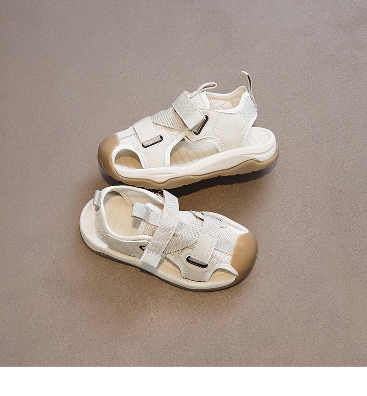 Children'S Shoes Trendy Boys' Closed-Toe Anti-Kick Hollow Single-Frame Shoes 2025 Girls' Comfortable Student Sandals - Image 1