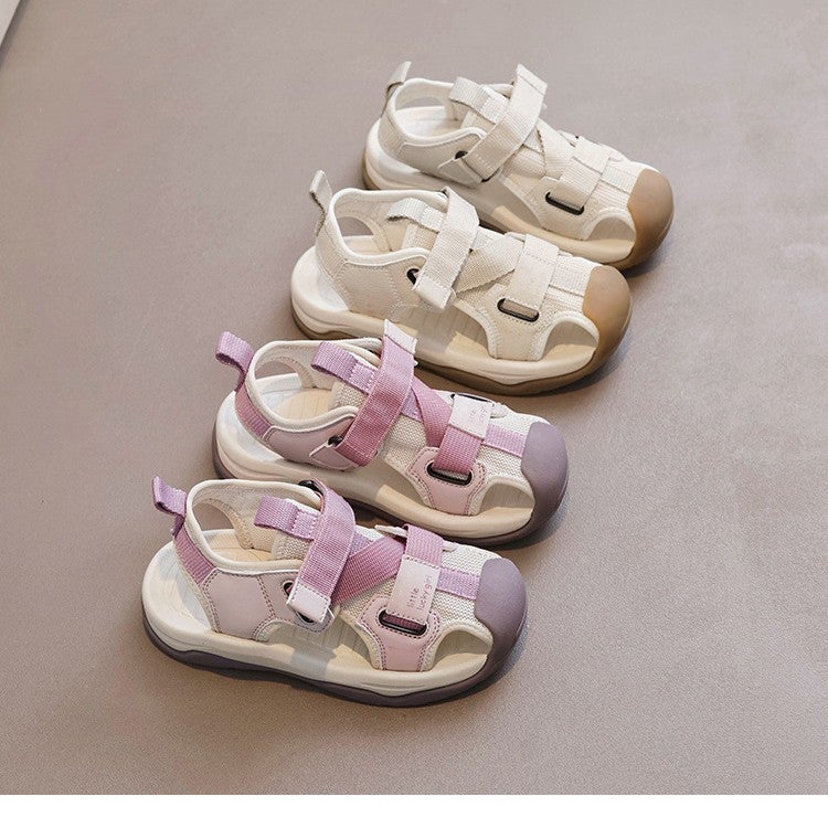 Children'S Shoes Trendy Boys' Closed-Toe Anti-Kick Hollow Single-Frame Shoes 2025 Girls' Comfortable Student Sandals - Image 5