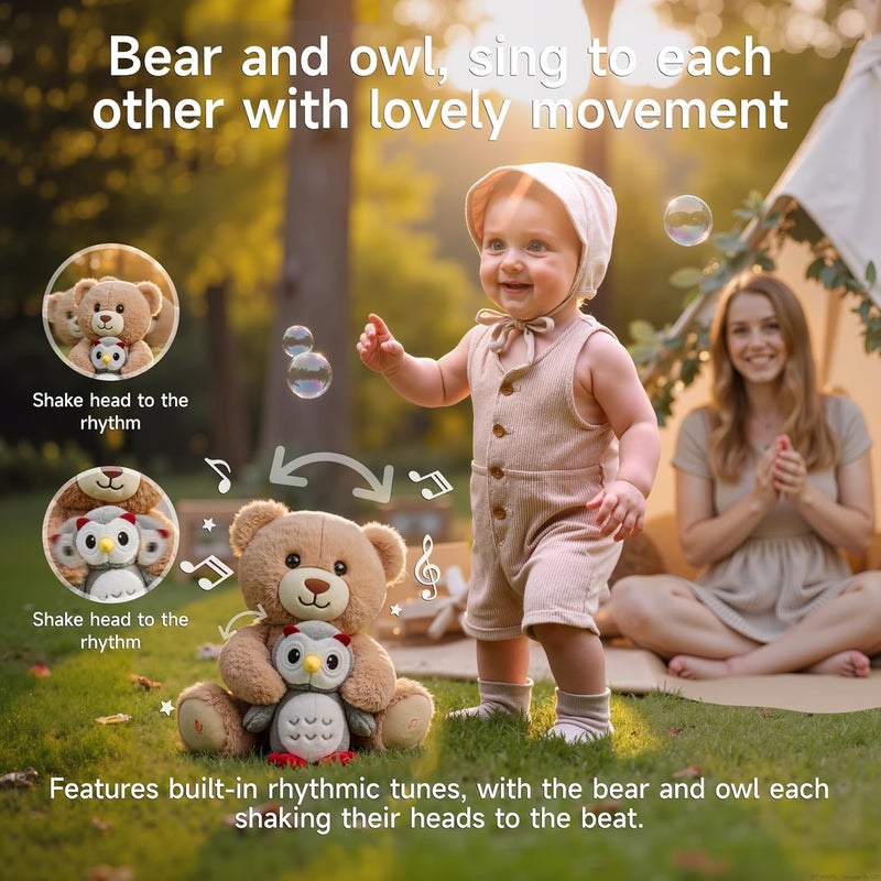 eJog Pup Musical Bear Stuffed Animal Toy with Owl - Interactive Talking Plush Toy for Kids - Image 4