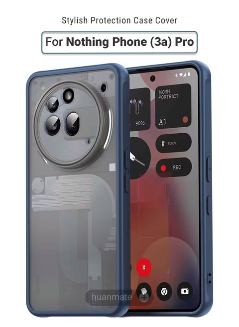 Nothing Phone (3a) Pro Smoked Frosted Case Cover - Blue - Semi-Transparent Matte Finish, Lightweight & Stylish - Precise Cut-outs - Easy to Install & Remove - Durable Protective Shield for Your Nothing Phone (3a) Pro