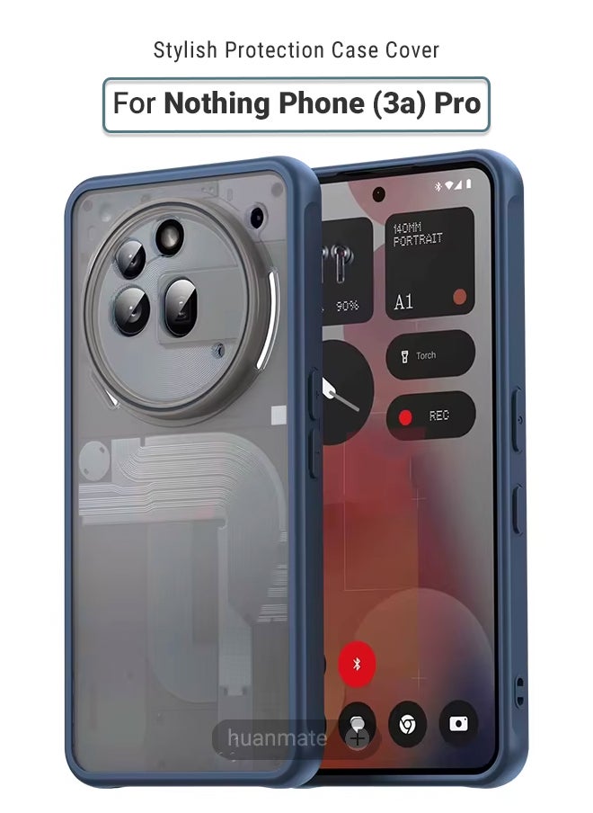 Nothing Phone (3a) Pro Smoked Frosted Case Cover - Blue - Semi-Transparent Matte Finish, Lightweight & Stylish - Precise Cut-outs - Easy to Install & Remove - Durable Protective Shield for Your Nothing Phone (3a) Pro