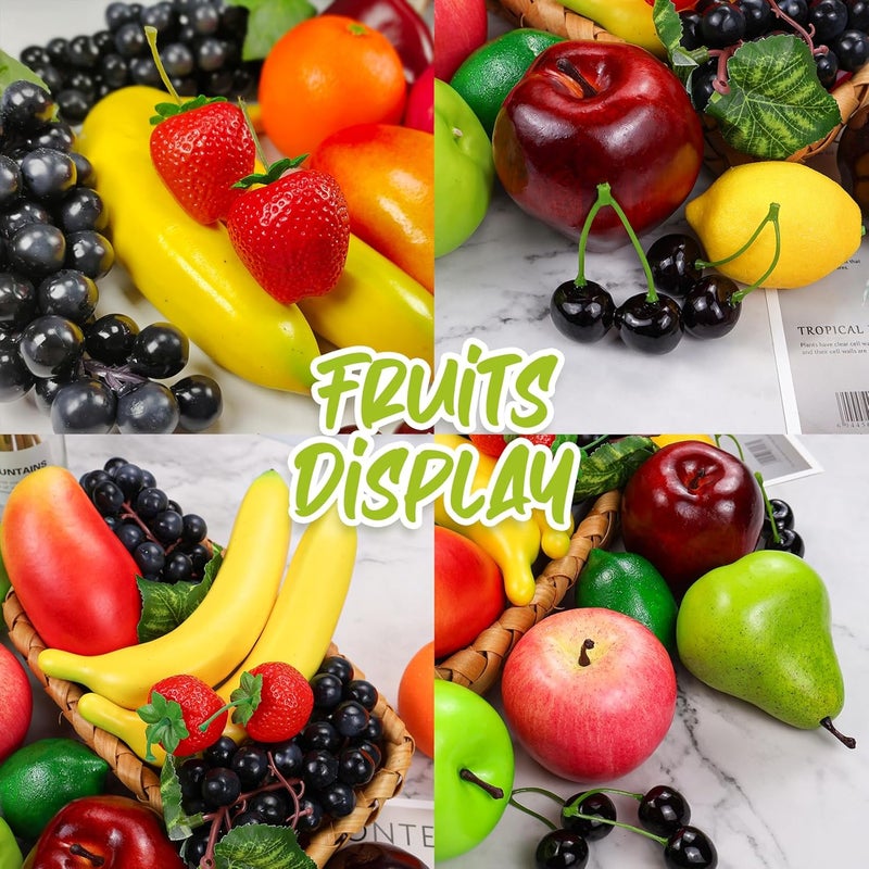 Lorigun Artificial Fruits Pack, Fake Fruits for Home Decor, Simulation Fruit Set, Party Chirstmas Decortion, Fruit Modle for Photoshoot, Fake Strawberry, Mango, Bananas. Total 20 Pieces/Set - Image 3