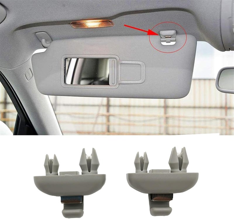 QASULER Gray Sun Visor Clip for Various Car Models - Image 1