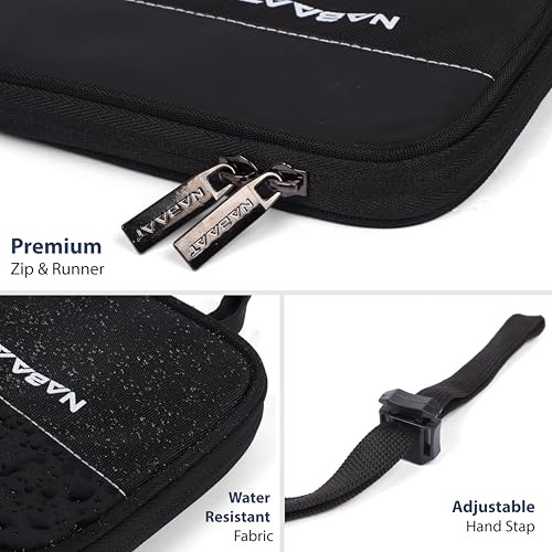 NABAAT Passport Cover for Men & Women Solo Traveler, Passport Holder, Passport Wallet Pouch Travel Organizer Bag for Documents SIM Cash Card Mobile with Wrist Strap, Black (PH2) - Image 3
