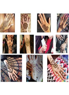 XMASIR Pack of 24 Sheets Henna Tattoo Stencil Kit Temporary Tattoo Templates,Self Adhesive Indian Arabian Tattoo Sticker for Body Paint New Designs  - Image 4
