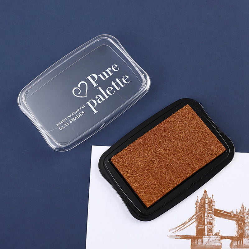 Generic Vintage 12-Color Ink Pad Set for Creative DIY Stationery Retro Brown