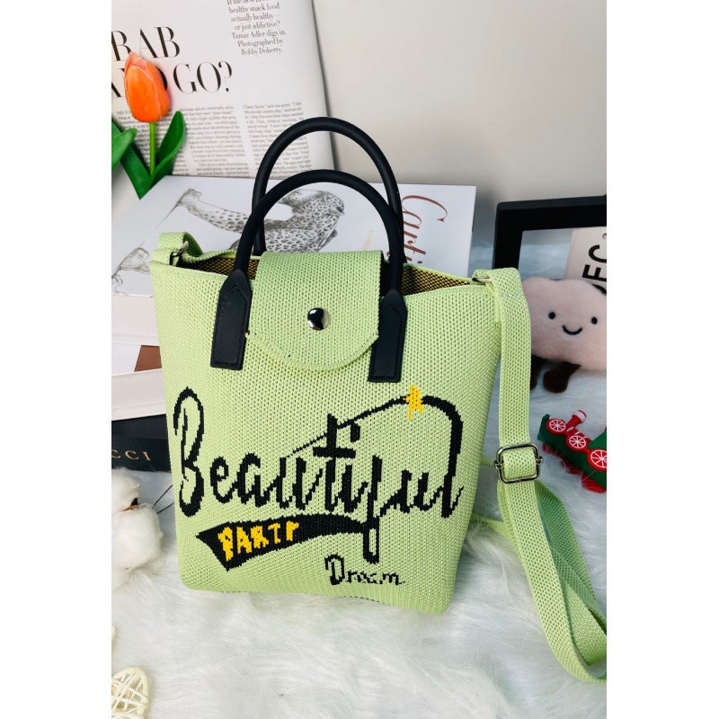Bag Cover Cute Mobile Phone Bag Women'S Crossbody All-Match Mobile Phone Change Key Knitted Small Satchel Student Bag - Image 1
