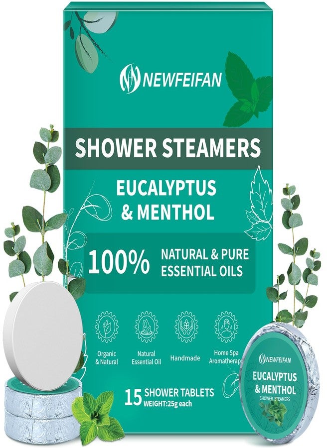 NEWFEIFAN Shower Steamers Aromatherapy 15 Pack Easter Basket Stuffers for Adults, Organic Eucalyptus & Menthol Essential Oil, Spa Relaxing Birthday Gifts for Women & Men, Gifts for Wife Girlfriend Coworkers - Image 1
