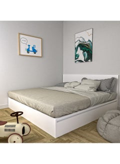RIGID Wooden Double Bed with Storage & Headboard  - Image 4