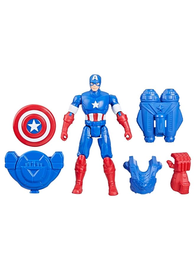 MARVEL Epic Hero Series Battle Gear Captain America Action Figure 4 Inch Avengers Super Hero Toys For Kids Ages 4 And Up - Image 1