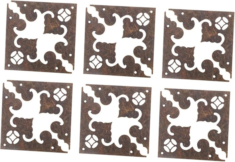 24 Pcs Black Iron Furniture Corner Protectors Safety Hardware Decorative Bumper Guards - Image 2