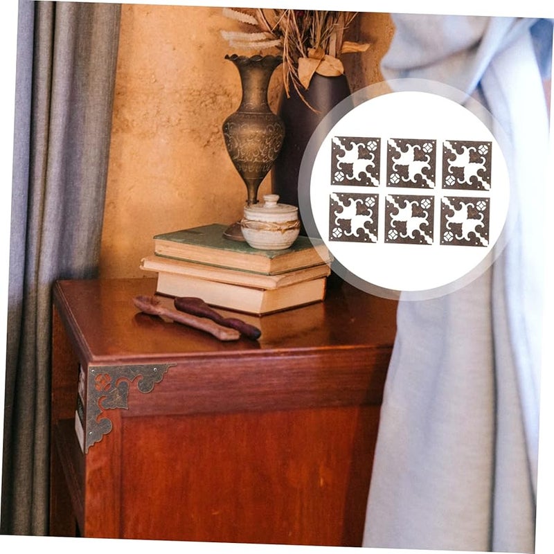 24 Pcs Black Iron Furniture Corner Protectors Safety Hardware Decorative Bumper Guards - Image 3