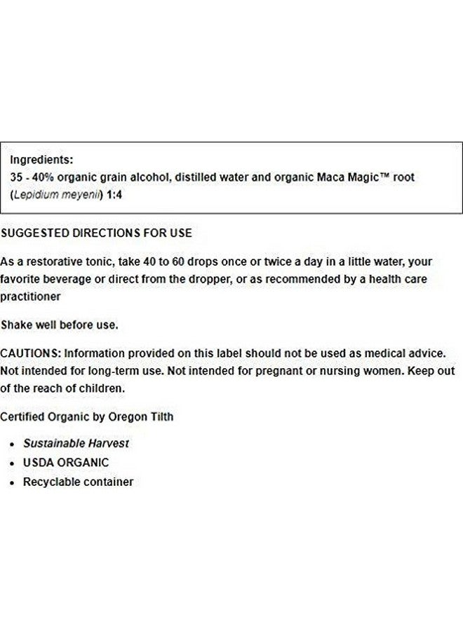 ماكا ماجيك :مستخلص سائل عضوي 100% (2 أونصة) من الماكا الممتازة من بيروف - مزيج كامل الطيف من الماكا السوداء والماكا الحمراء والماكا الأرجوانية والماكا الصفراء - معتمد عضويًا - نباتي خام - Image 3