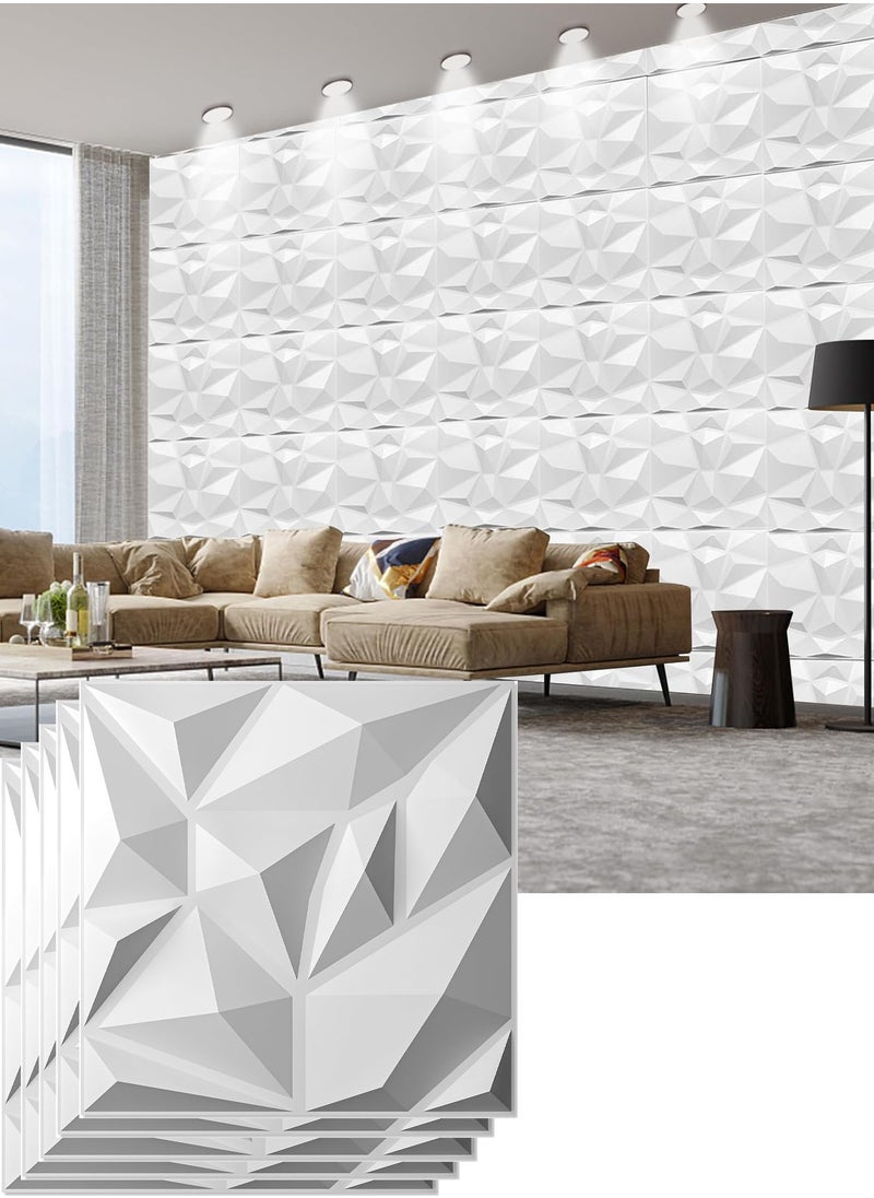 MissTiara - 20 Pcs Diamond Design PVC 3D Wall Panels with 50M Double-Sided Adhesive, Suitable for Kitchen, Living Room, Bedroom, Bathroom, Office and Various Places, 30x30cm Each - Image 1