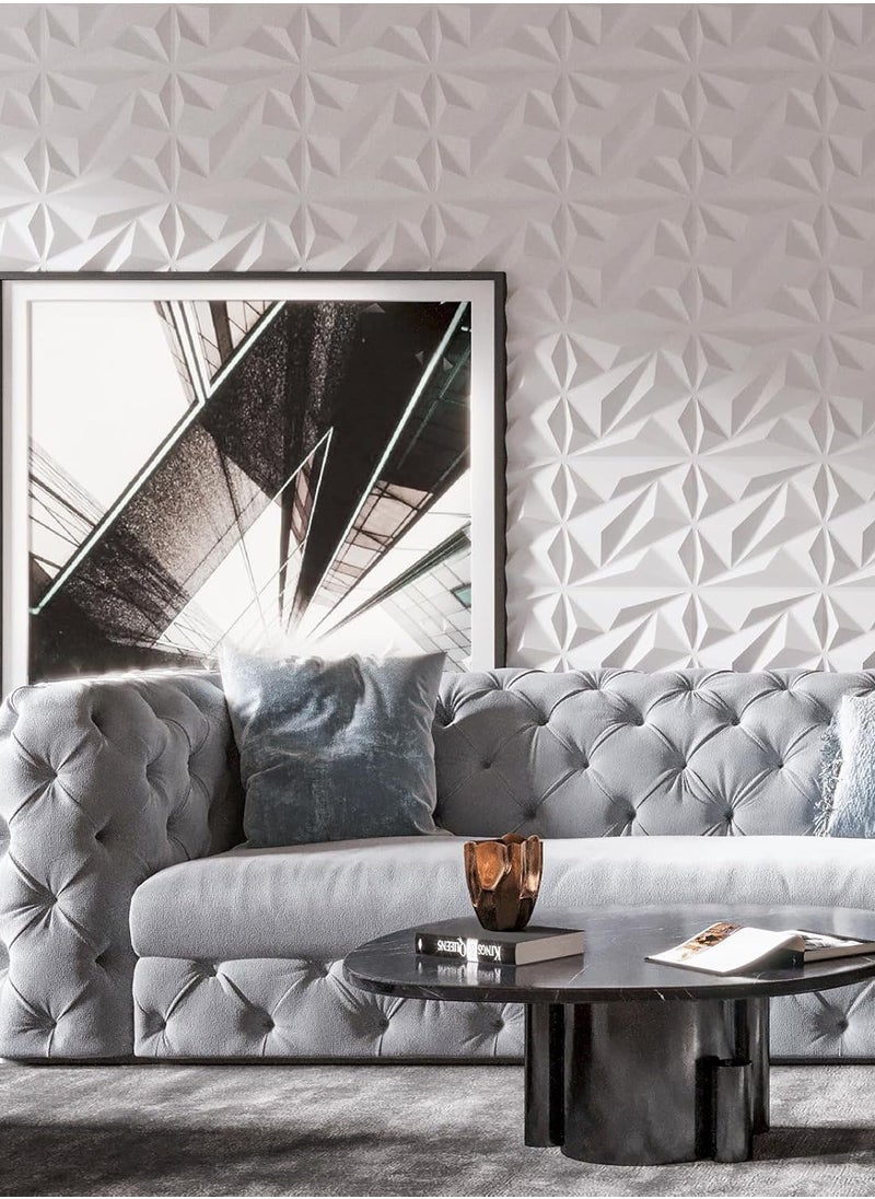 MissTiara - 20 Pcs Diamond Design PVC 3D Wall Panels with 50M Double-Sided Adhesive, Suitable for Kitchen, Living Room, Bedroom, Bathroom, Office and Various Places, 30x30cm Each - Image 1